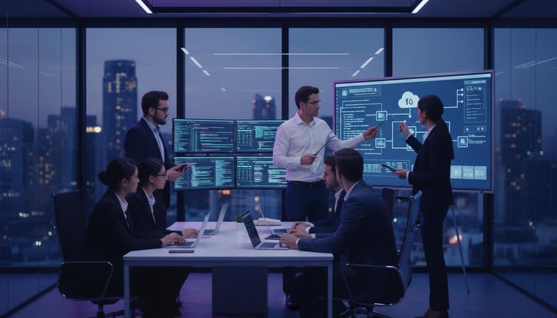 IT specialist configuring cloud infrastructure